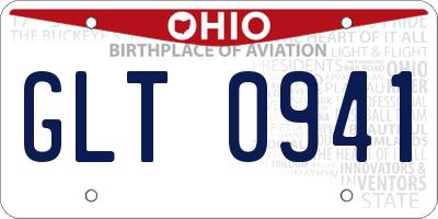 OH license plate GLT0941