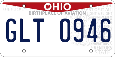 OH license plate GLT0946