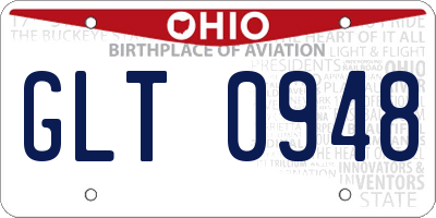 OH license plate GLT0948