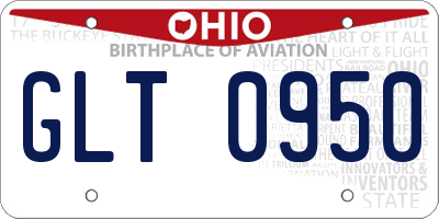 OH license plate GLT0950
