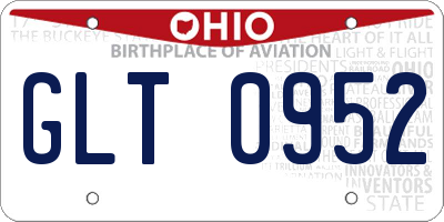OH license plate GLT0952