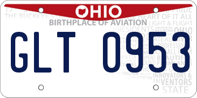 OH license plate GLT0953