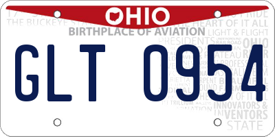 OH license plate GLT0954