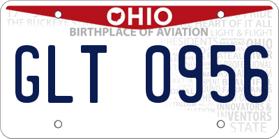 OH license plate GLT0956
