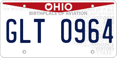 OH license plate GLT0964