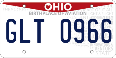 OH license plate GLT0966