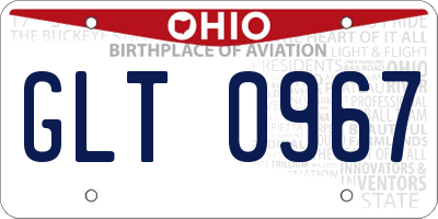 OH license plate GLT0967