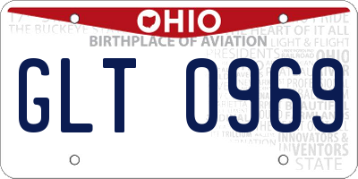 OH license plate GLT0969