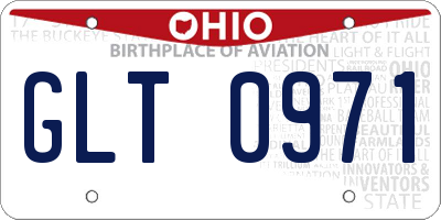 OH license plate GLT0971