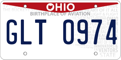 OH license plate GLT0974
