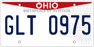 OH license plate GLT0975