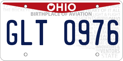 OH license plate GLT0976