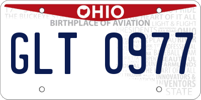 OH license plate GLT0977