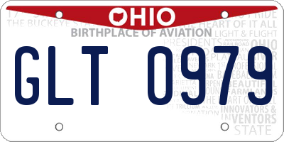 OH license plate GLT0979