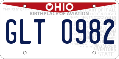 OH license plate GLT0982