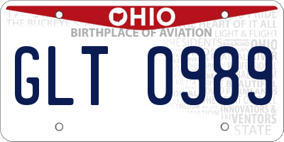 OH license plate GLT0989