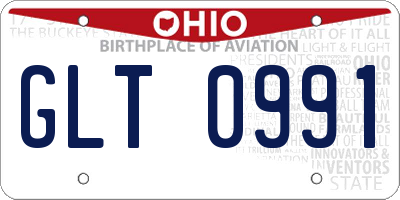 OH license plate GLT0991