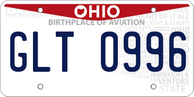 OH license plate GLT0996