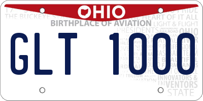OH license plate GLT1000