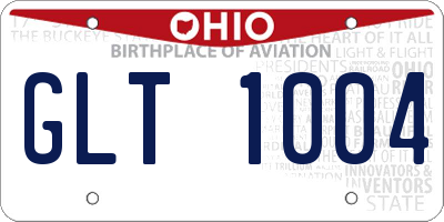 OH license plate GLT1004