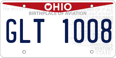 OH license plate GLT1008