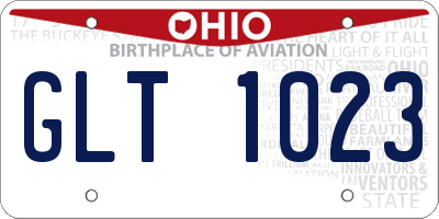 OH license plate GLT1023