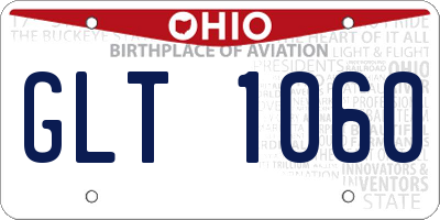 OH license plate GLT1060