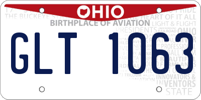 OH license plate GLT1063