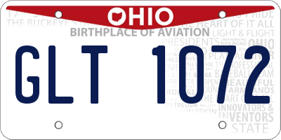 OH license plate GLT1072