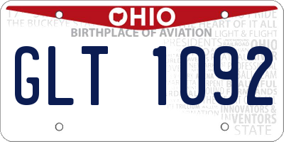 OH license plate GLT1092