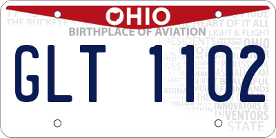 OH license plate GLT1102