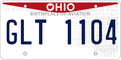 OH license plate GLT1104