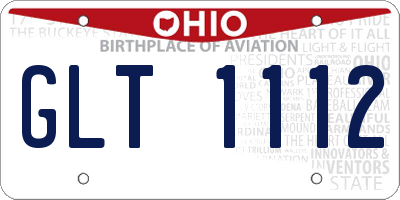OH license plate GLT1112