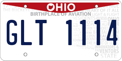 OH license plate GLT1114