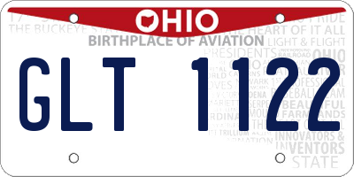 OH license plate GLT1122
