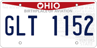 OH license plate GLT1152
