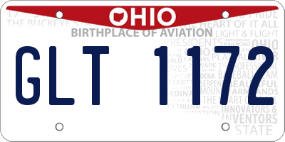OH license plate GLT1172