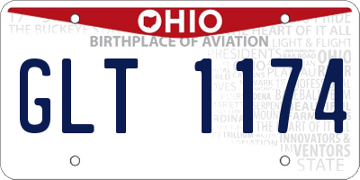 OH license plate GLT1174