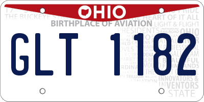 OH license plate GLT1182