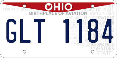 OH license plate GLT1184