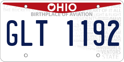OH license plate GLT1192