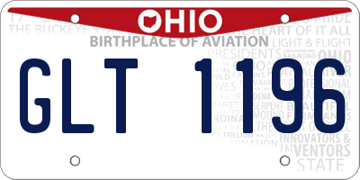 OH license plate GLT1196