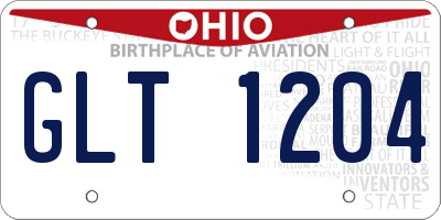 OH license plate GLT1204