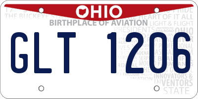 OH license plate GLT1206