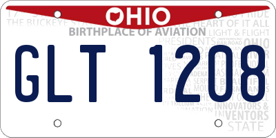 OH license plate GLT1208