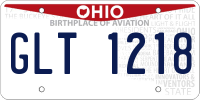 OH license plate GLT1218