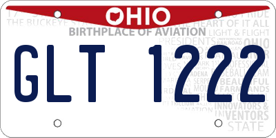 OH license plate GLT1222