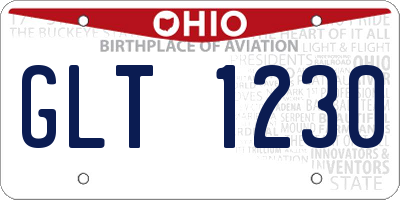 OH license plate GLT1230