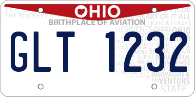 OH license plate GLT1232