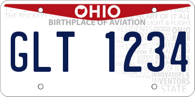 OH license plate GLT1234
